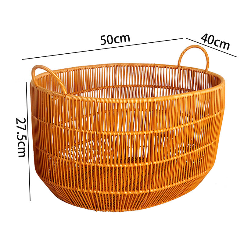 Women Braided Storage Basket with Practical Handles Siopsrl