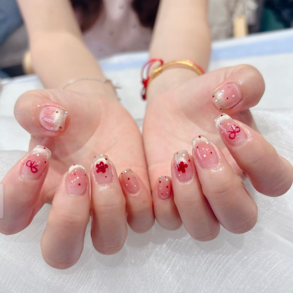 Siopsrl | Artificial nails with sparkling accents and delicate patterns Siopsrl