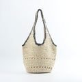 Siopsrl | Beach shoulder bag made of hand-woven raffia with elegant lace trims Siopsrl