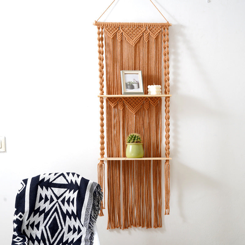 Macramé Wall Hanging Shelf Organizer Siopsrl