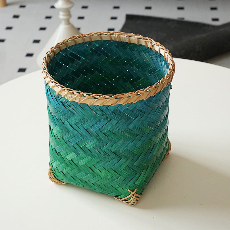 Women's square storage basket made of handwoven natural material Siopsrl