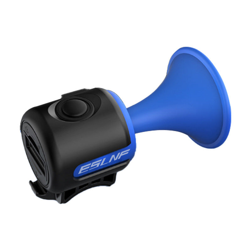 Siopsrl | rechargeable high-decibel electric bicycle horn with trumpet-style mount and splash-resistant housing Siopsrl