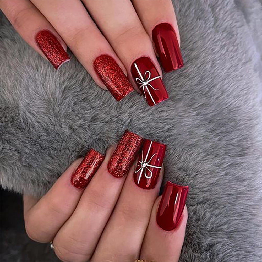 Siopsrl | Artistic Glittery Press-On Nail Set Siopsrl