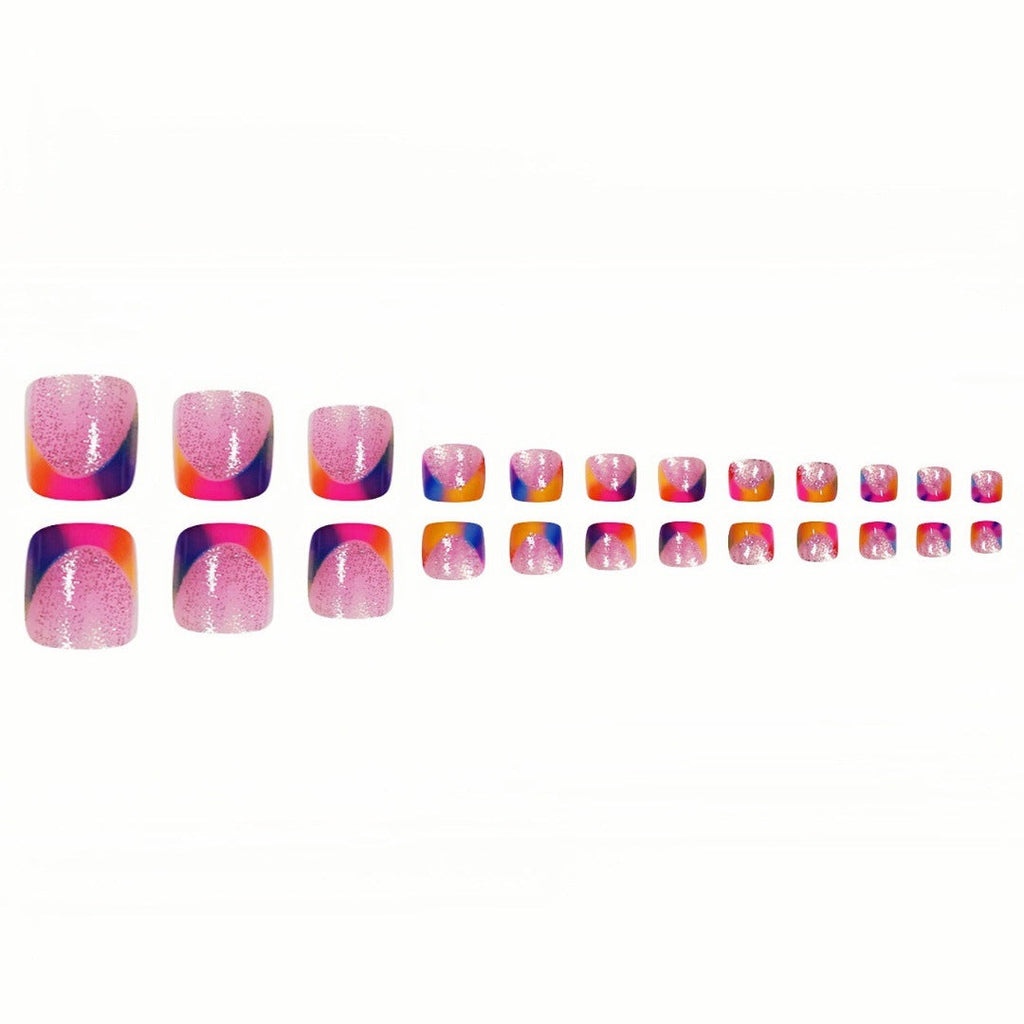 Siopsrl | Vibrant Geometric Press-On Toe Nails Siopsrl