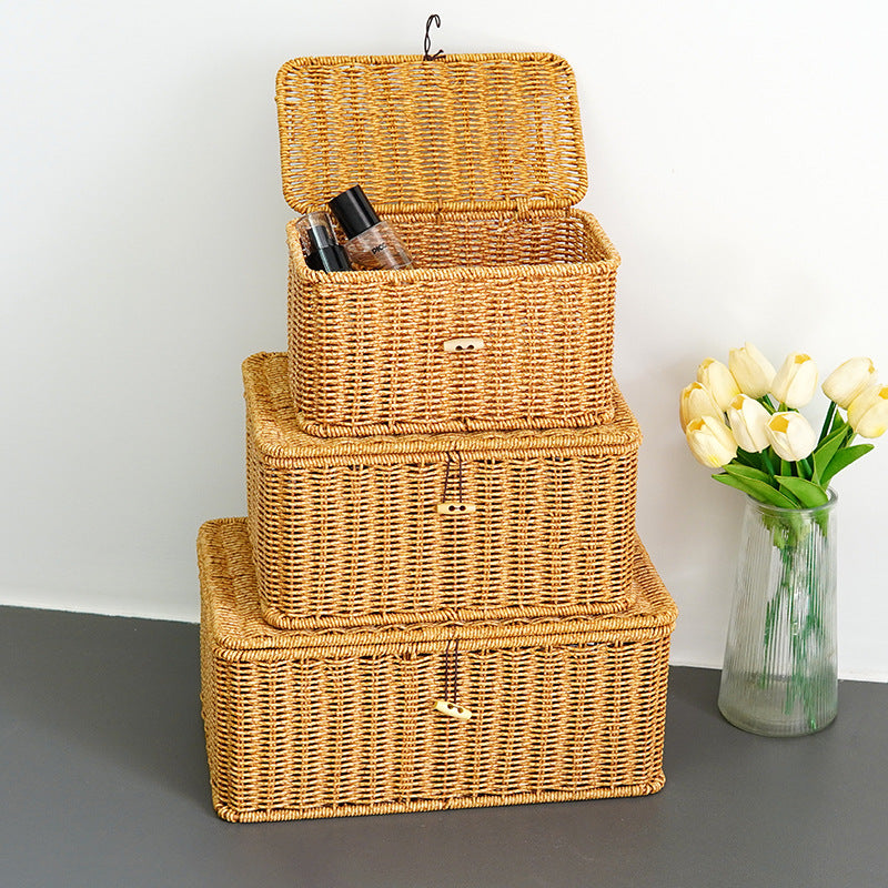 Women Large Storage Basket with Lid Siopsrl