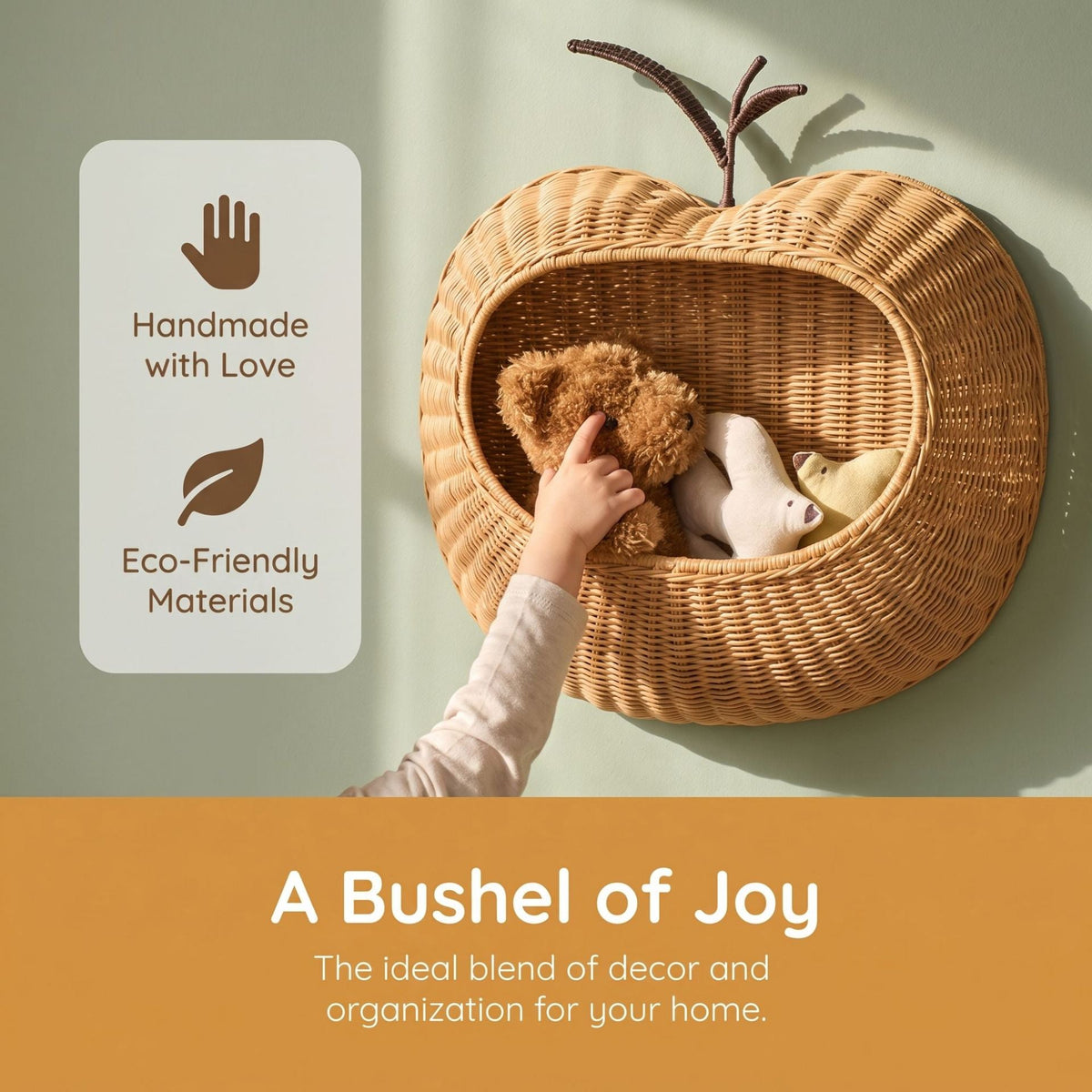 Playful wall basket in pear design Siopsrl