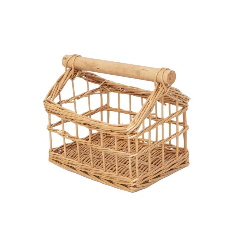 Handcrafted storage basket with wooden handle Siopsrl