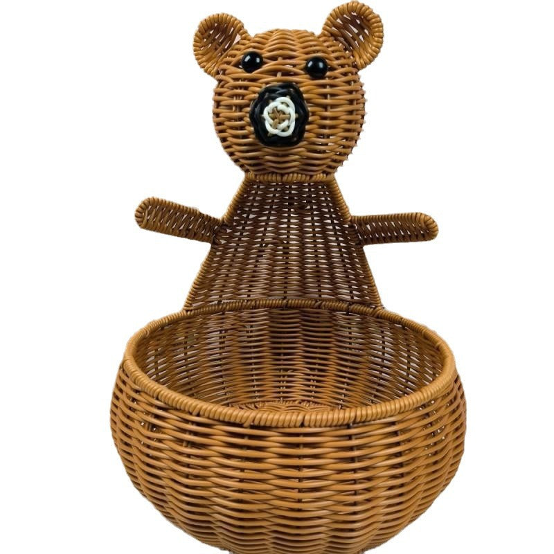 Cute Animal-Themed Woven Storage Basket Siopsrl