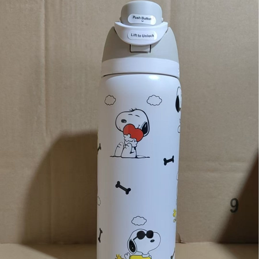 Siopsrl | Insulated Stainless Steel Vacuum Water Bottle With One-Touch Flip Lid And Leakproof Safety Lock