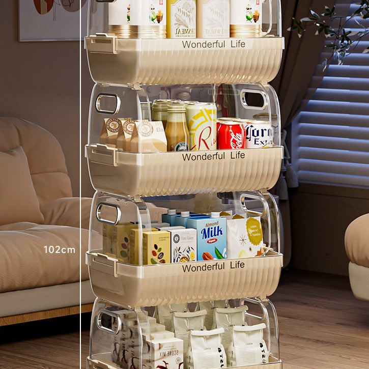 Multi-Tier Storage Organizer with Transparent Baskets Siopsrl