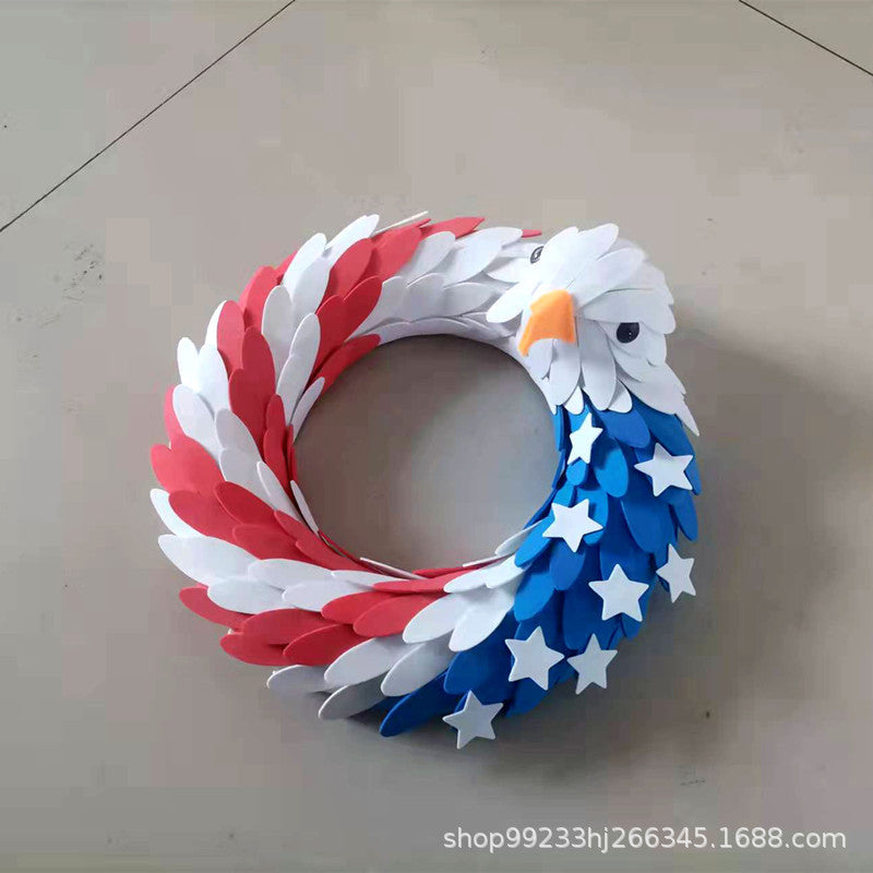 Siopsrl | Unisex nan handcrafted patriotic eagle door wreath with layered feather effect Siopsrl