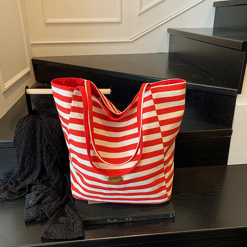 Siopsrl | Casual Striped Beach Tote Siopsrl