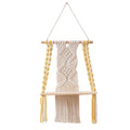 Macramé Decorative Shelf with Wooden Base Siopsrl