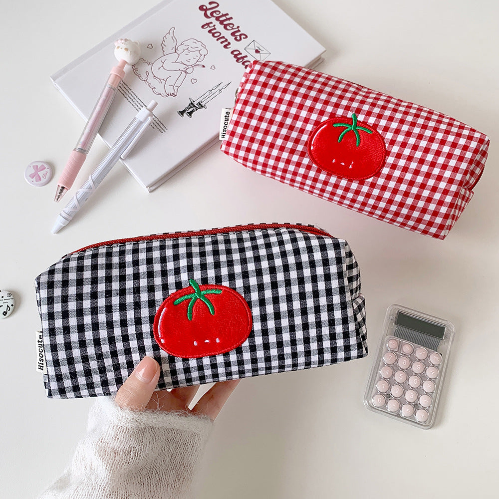 Siopsrl | Cute Gingham Checkered Pencil Case Siopsrl