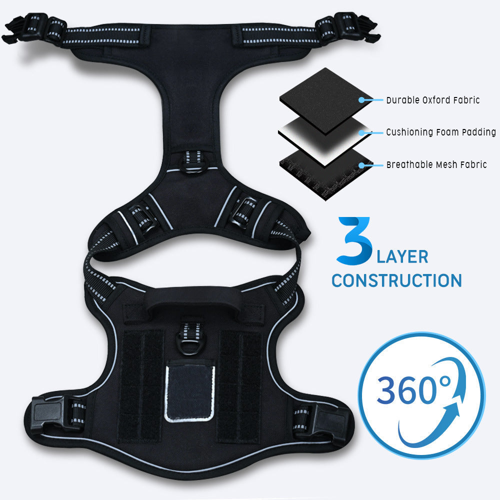 Siopsrl | Padded no-pull tactical dog harness with sturdy handle and reflective trim Siopsrl
