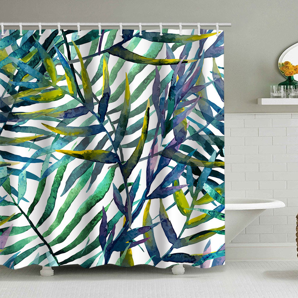 Siopsrl | Tropical Leaf Print Shower Curtain Siopsrl