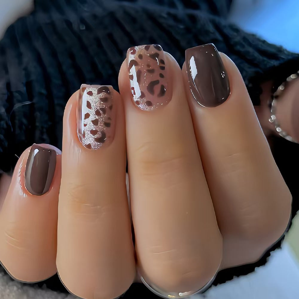 Siopsrl | Artificial artificial nails with modern leopard design Siopsrl