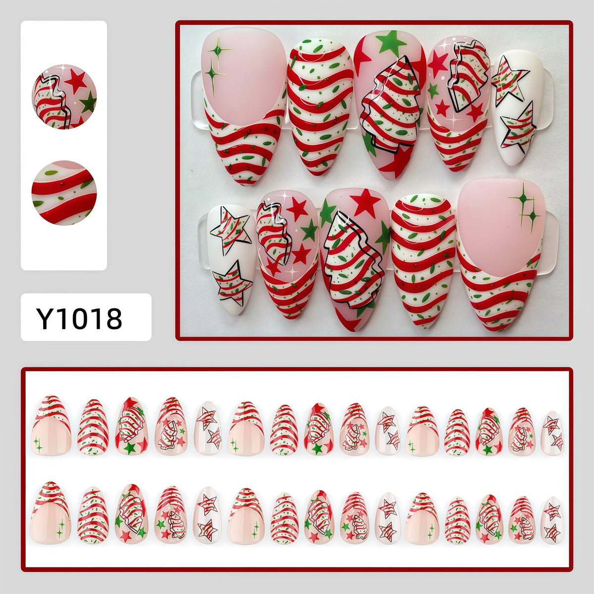 Siopsrl | Festive artificial nails with Christmas motifs Siopsrl