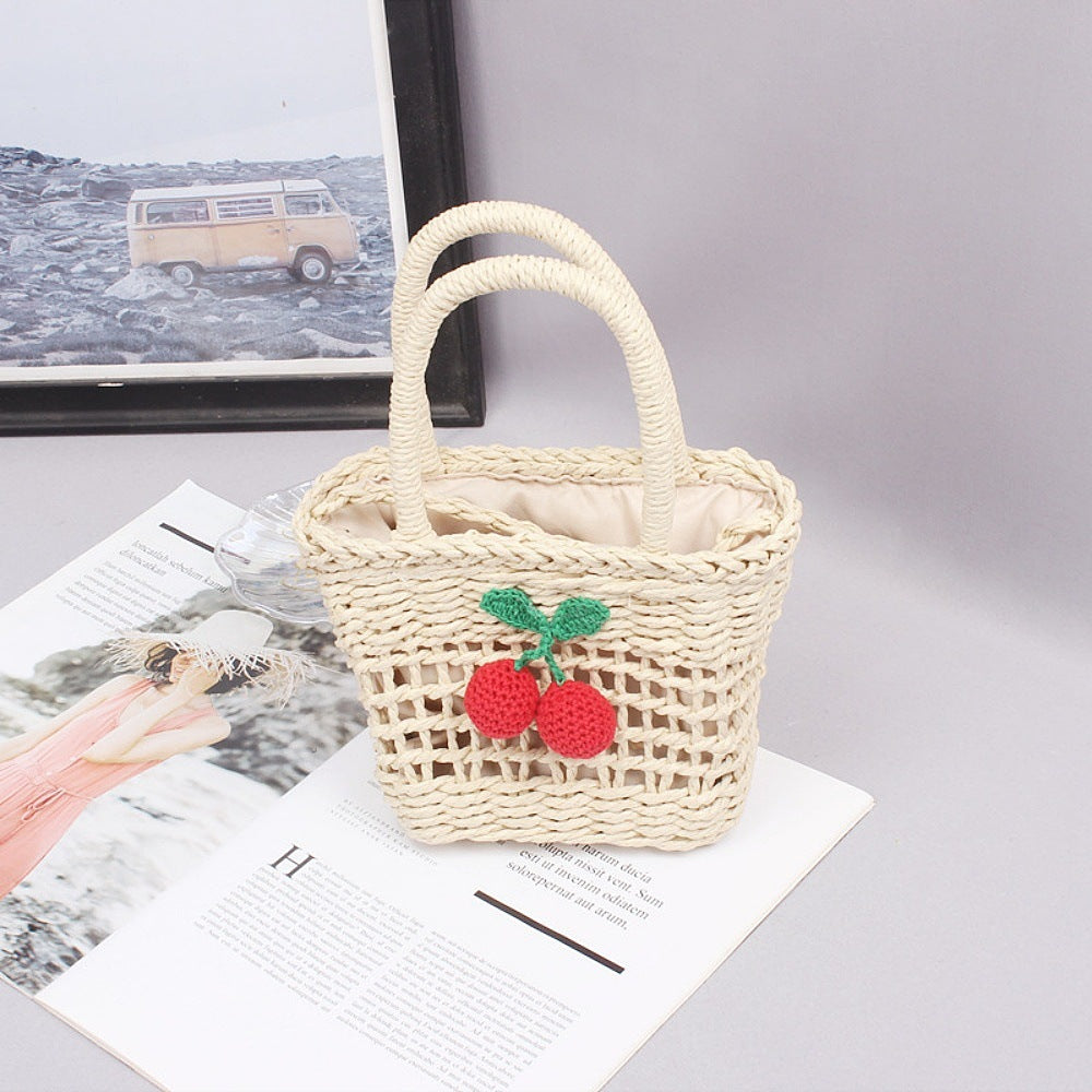Siopsrl | Basket bag with hand-knotted appliqués Siopsrl