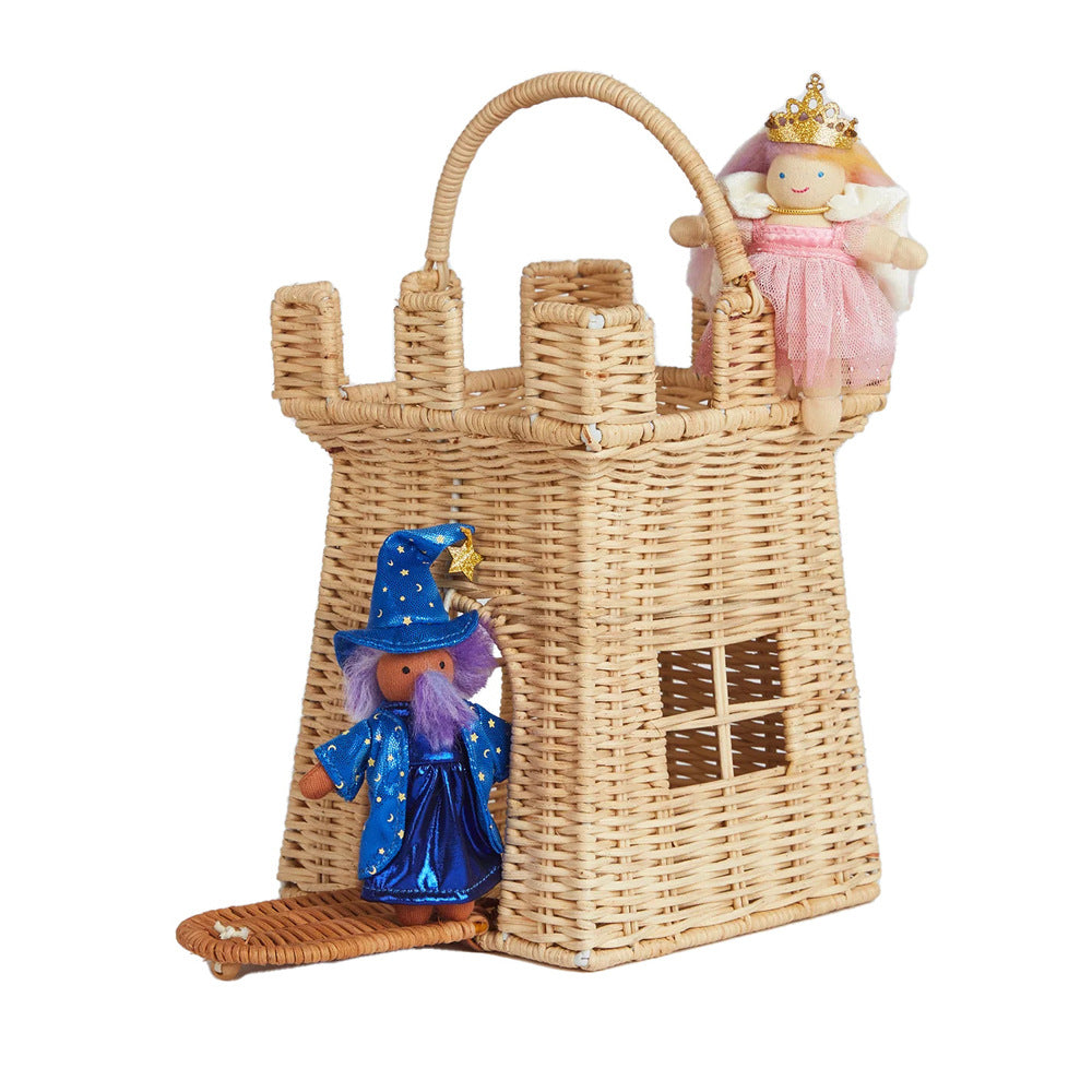 Castle-Shaped Woven Storage Basket Siopsrl