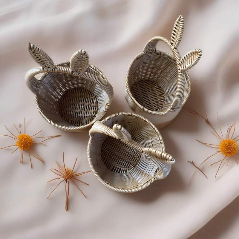 Decorative Bunny Ears Woven Basket Siopsrl