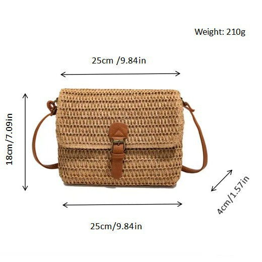 Siopsrl | Handbag made of woven natural material with leather accents Siopsrl