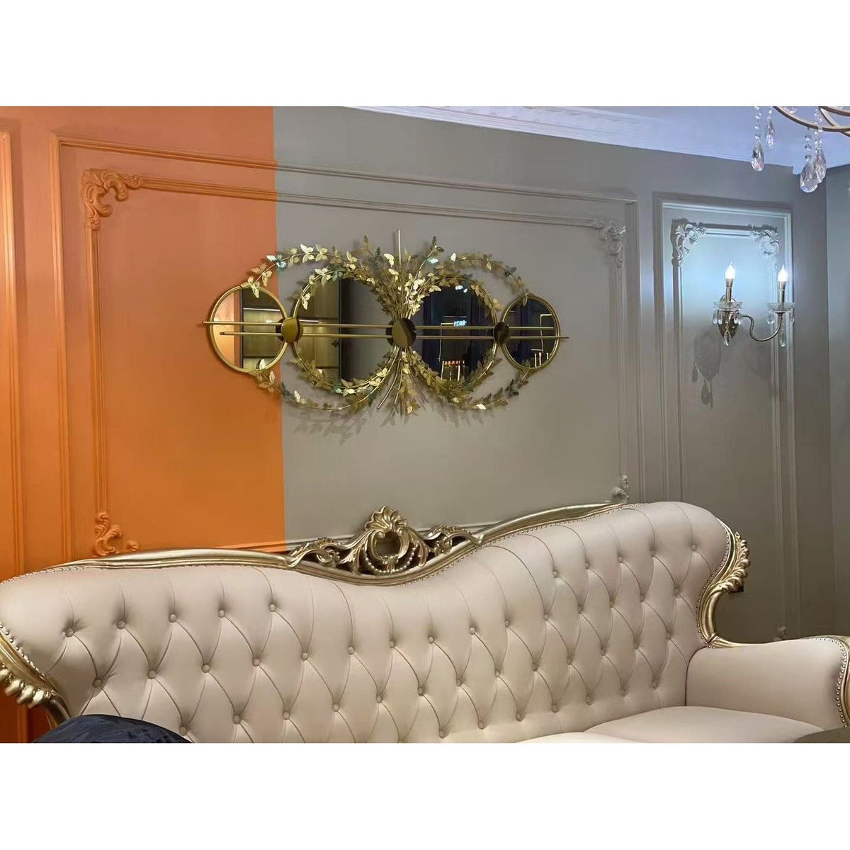Elegant Botanical Wall Mirror with Decorative Floral Accents Siopsrl