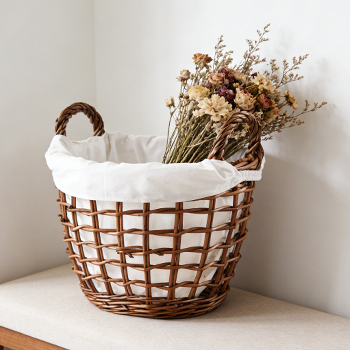Handcrafted storage basket with cotton lining Siopsrl