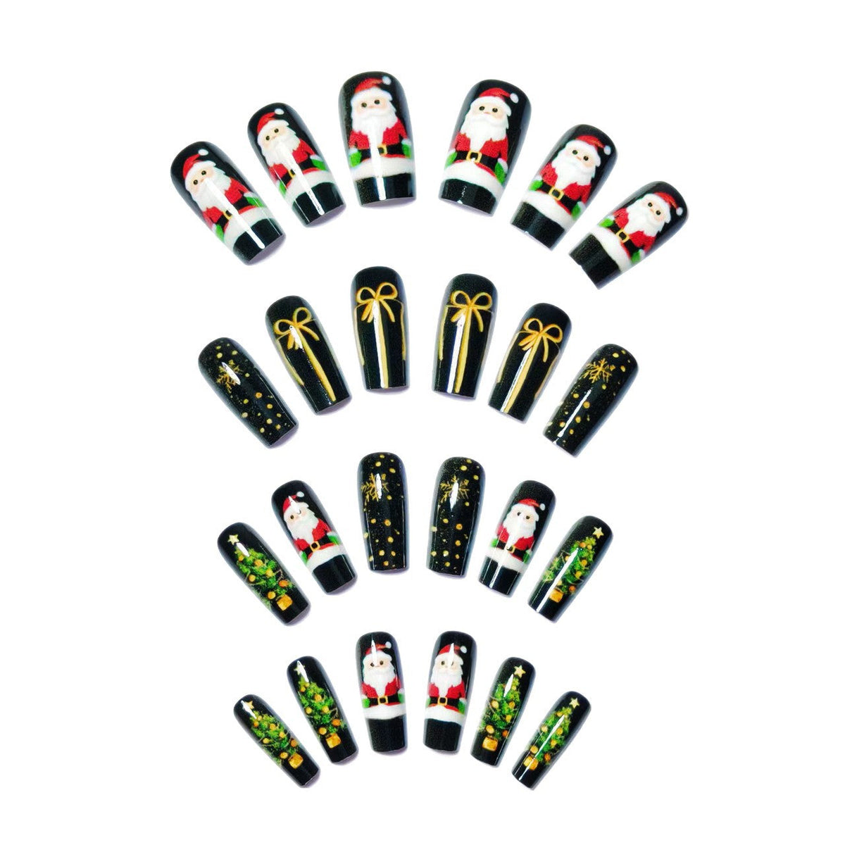 Siopsrl | Artificial nails with festive Christmas motif Siopsrl