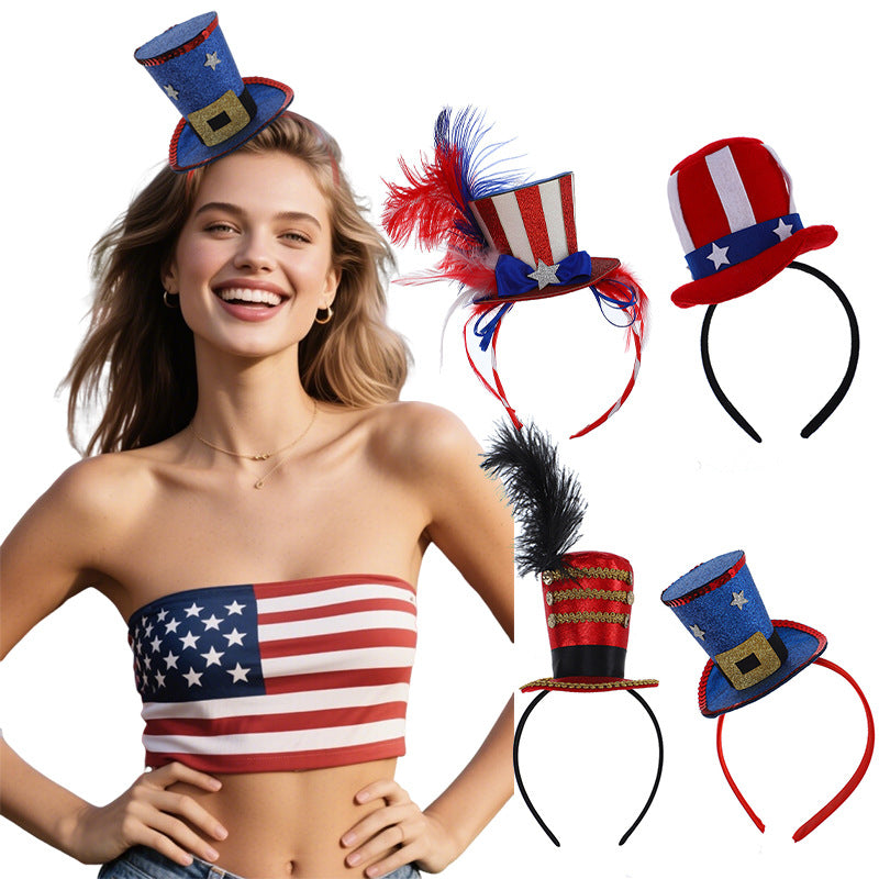 Siopsrl | Unisex nan more patriotic mini cylinder headband for carnival and themed parties Siopsrl