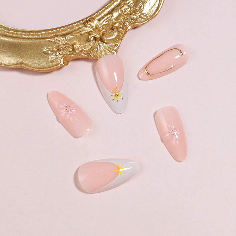 Siopsrl | Decorative Press-On Nail Set with Star Accents Siopsrl