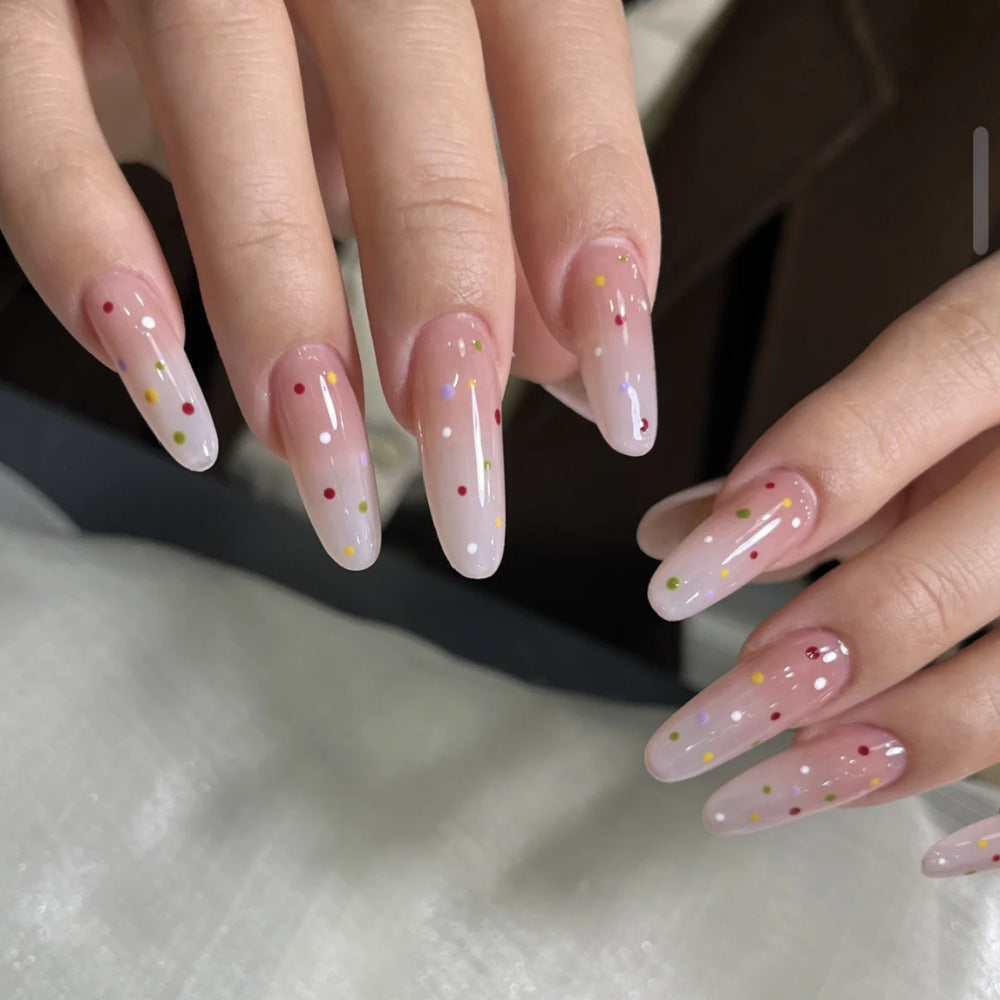 Siopsrl | Premium Artistic Press-On Nail Tips Set with Colorful Dots Siopsrl