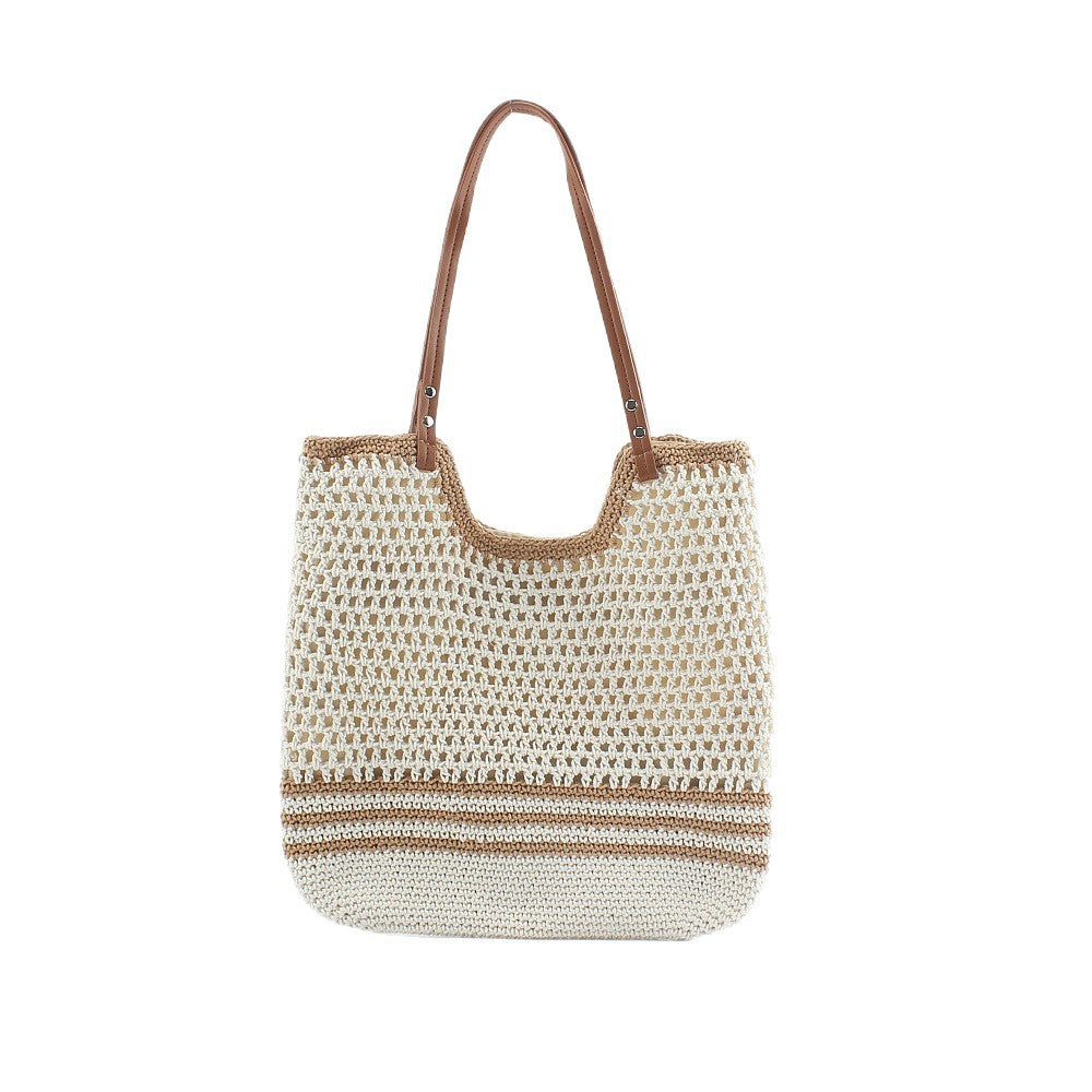 Siopsrl | Handcrafted designer beach bag with sturdy leather handles Siopsrl