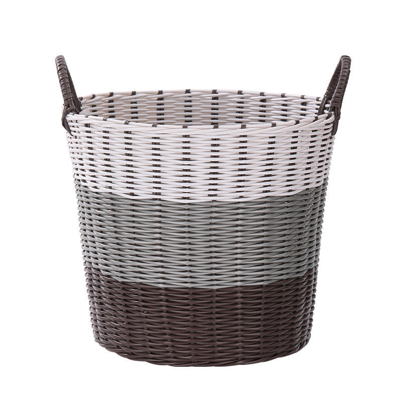 Handwoven Storage Basket with Handles, 43 × 32 × 40 cm