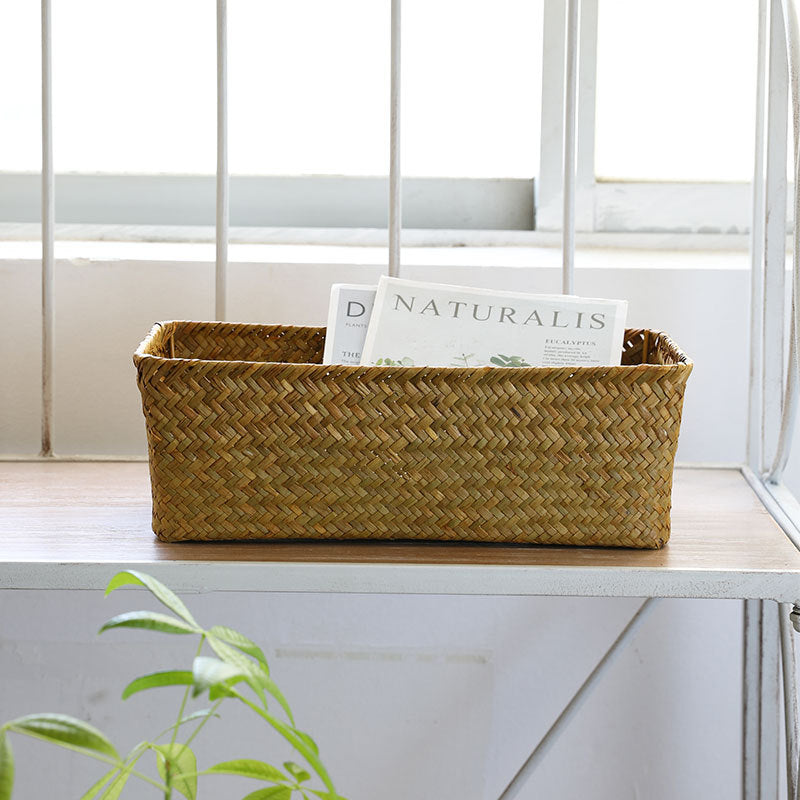 Rectangular Natural Wicker Storage Basket