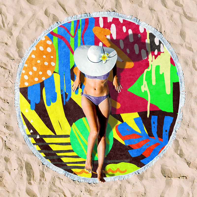 Siopsrl | Rundstrand towel with unique sunset design Siopsrl