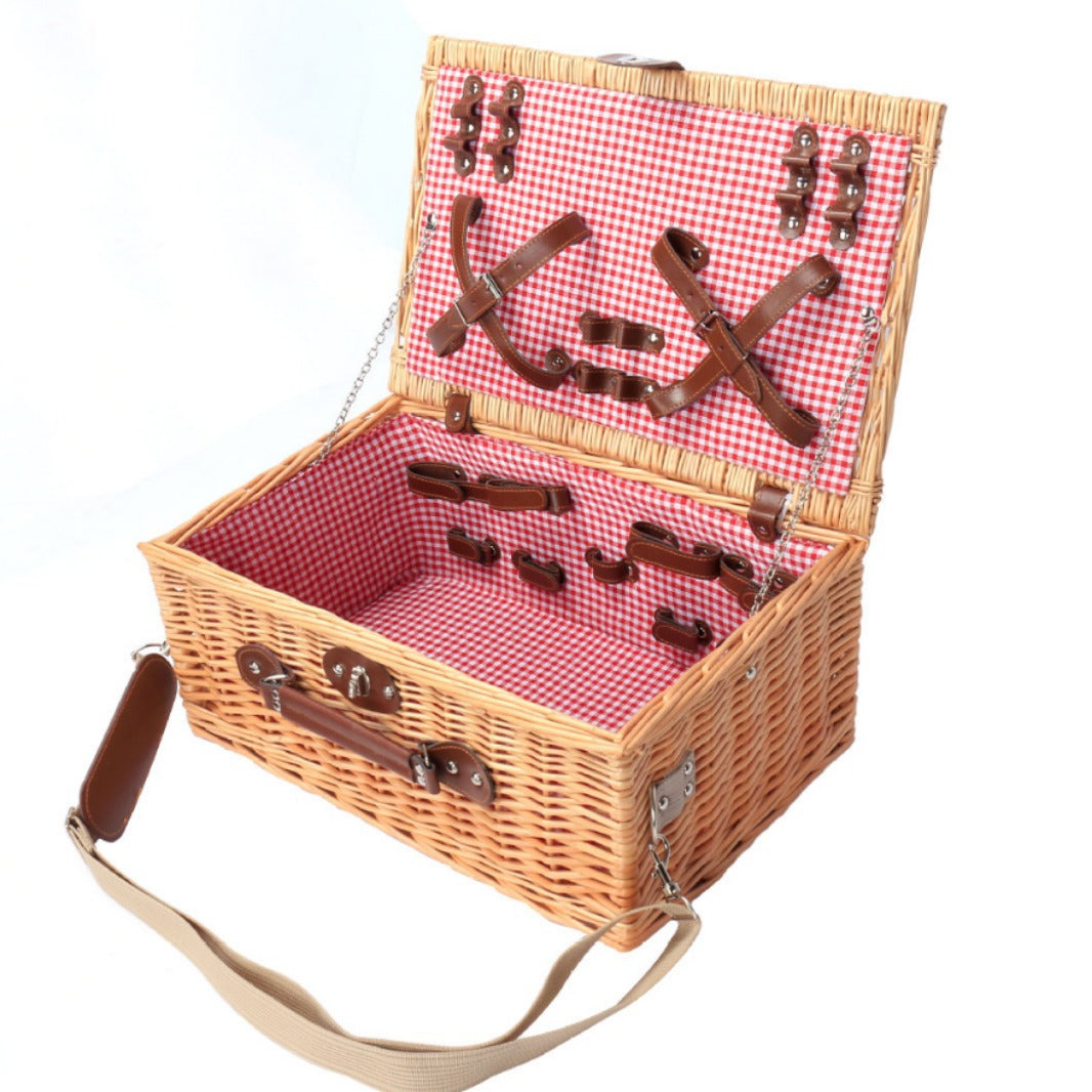 Ladies picnic basket with dish set and carrying shoulder strap Siopsrl