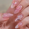 Siopsrl | Artificial nails with delicate floral decorations and glitter effects Siopsrl