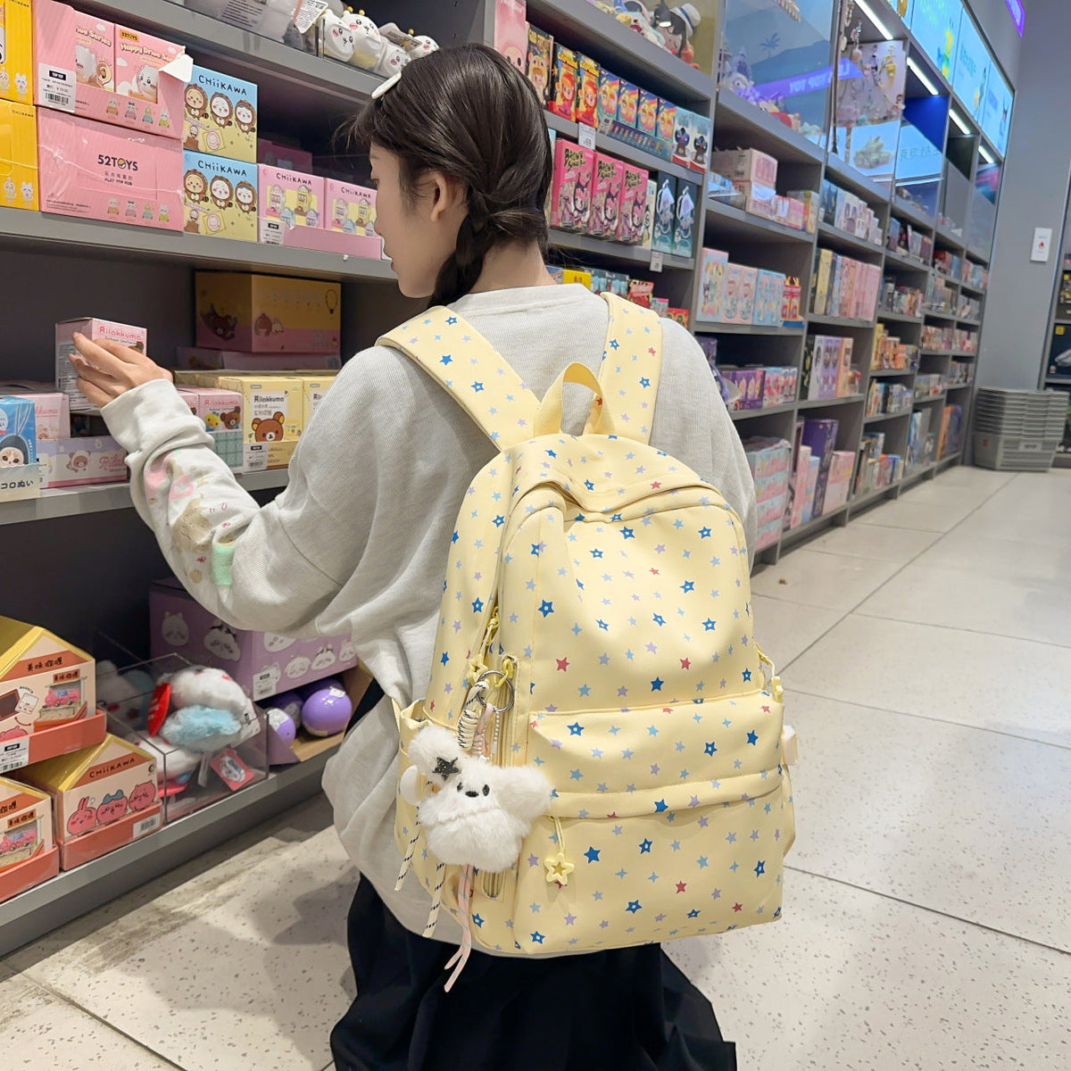 Siopsrl | Backpack with Playful Star Pattern and Practical Storage Compartment Siopsrl