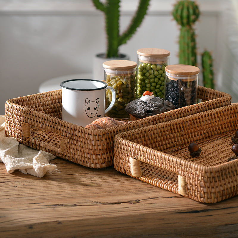 Ladies rectangular serving basket with practical handles Siopsrl