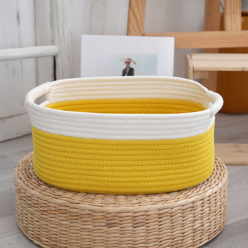 Natural storage basket with ribbons Siopsrl