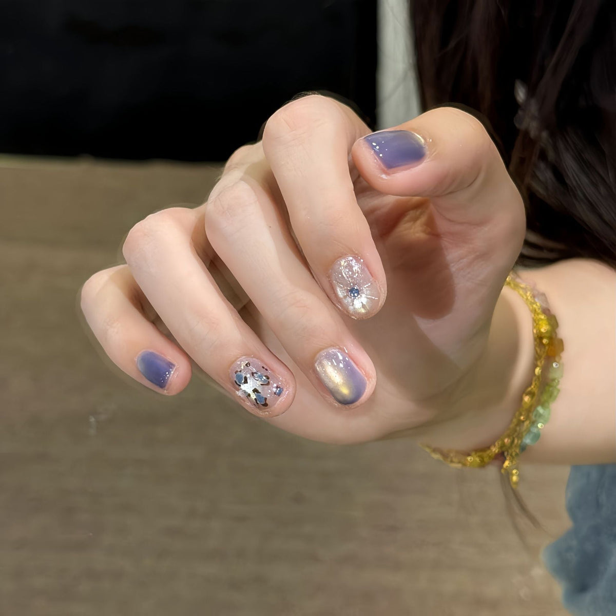 Siopsrl | Glamorous artificial nails with elegant glitter elements Siopsrl