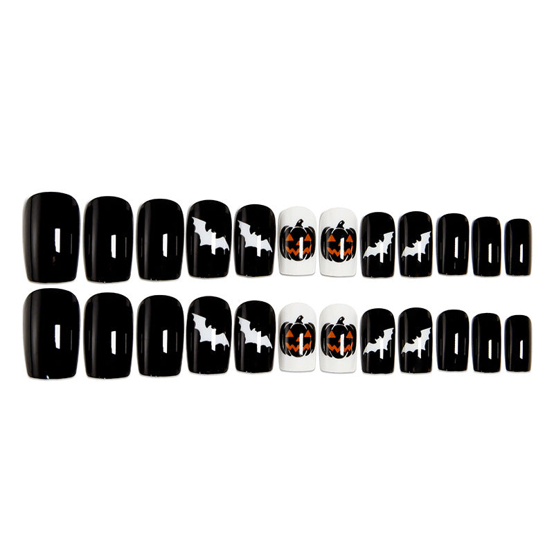 Halloween Artificial Nails with Spider and Pumpkin Design Siopsrl