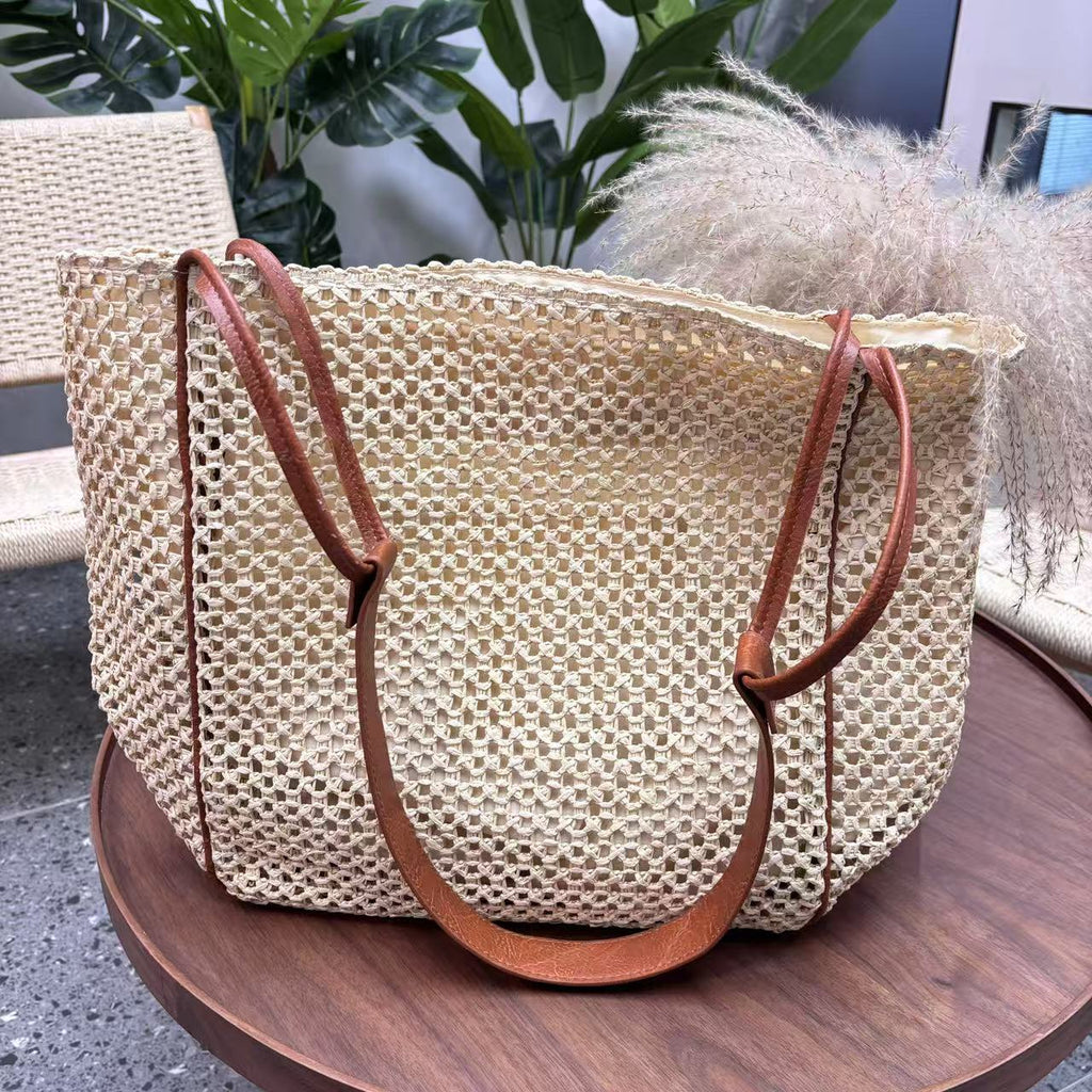 Siopsrl | Fashionable mesh tote bag with leather handles Siopsrl