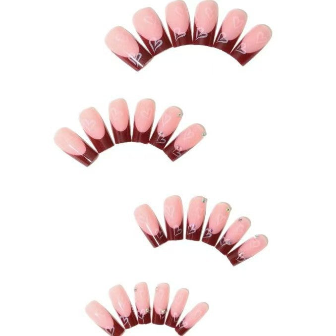 Siopsrl | Decorative Press-On Nail Set with Heart Design Siopsrl