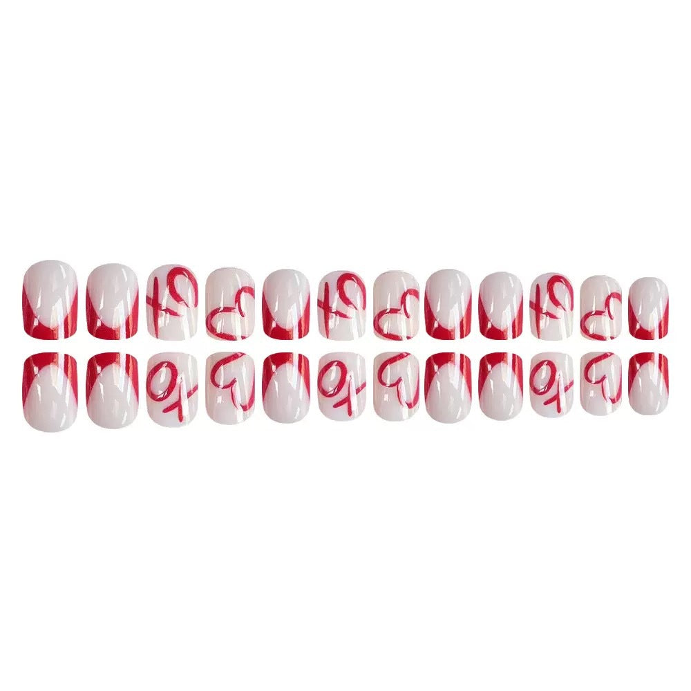 Siopsrl | Artificial nail set with romantic heart design and stylish accents Siopsrl