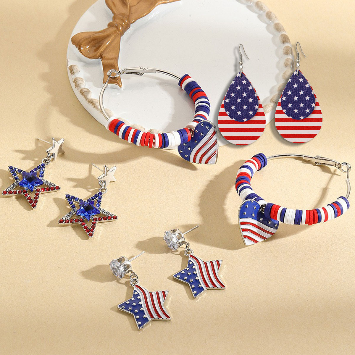 Siopsrl | Ladies nan glittering star drop earrings with faceted central stone and rhinestone accents, nickel-free Siopsrl