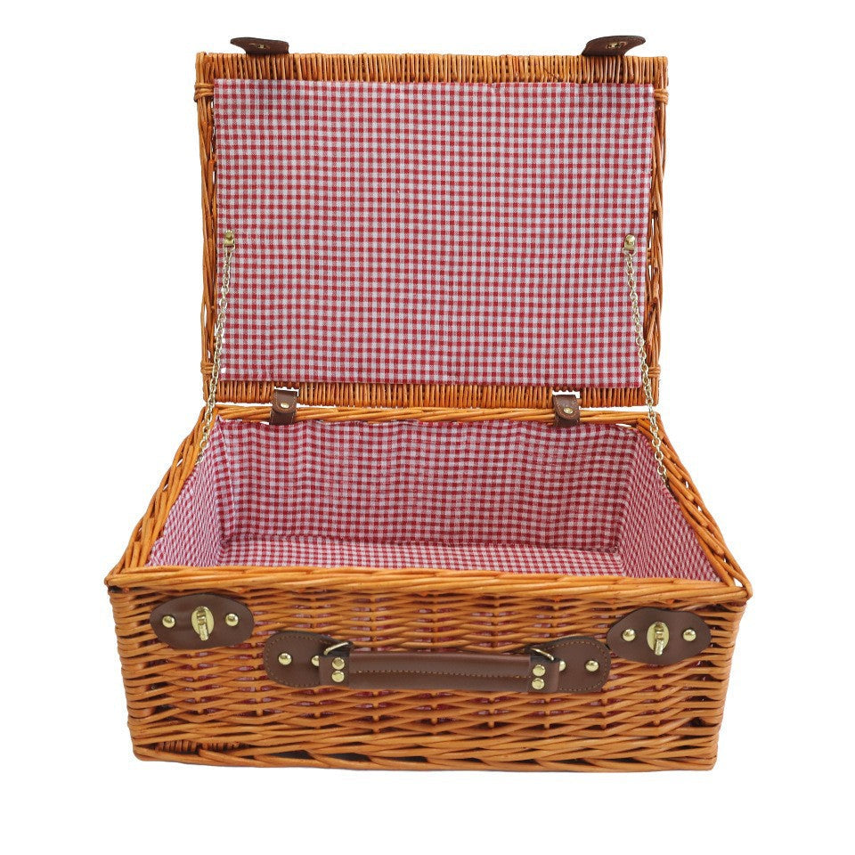 Ladies picnic basket with removable compartments and stylish checkered fabric Siopsrl