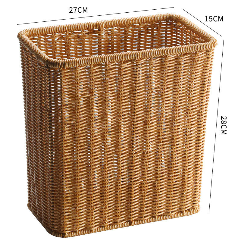 Rectangular Handwoven Wicker Waste Bin Siopsrl