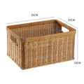 Handwoven Storage Basket with Cutout Handles